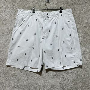 Lilly Pulitzer Via Palm Beach Chino Shorts Men's 40‎ Everglades White Anchor